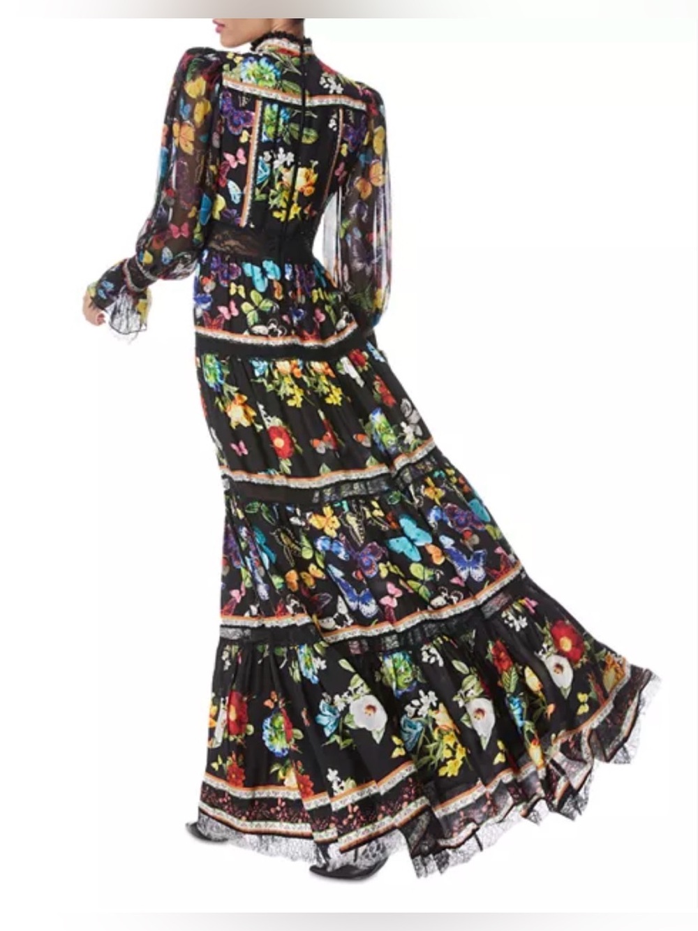 Alice + Olivia Camreigh Printed Blouson Sleeve Maxi Dress. Size 8 - Picture 16 of 17